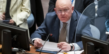Vassily Nebenzia, permanent representative of Russia to the United Nations, speaks during a meeting of the UN Security Council, March 29, 2022, at United Nations headquarters. Nebenzia is dismissing U.S. and European Union claims that its presidency of the Security Council in April 2023 is an "April Fool's" joke. (AP Photo/John Minchillo, File)