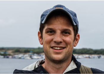 A picture taken on July 24, 2021, shows journalist Evan Gershkovich. According to the Russian state news agency Tass, he has been charged with espionage. Gershkovich denies the allegation. (Dimitar Dilkoff/AFP/Getty Images)