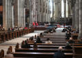 A sparsely attended Good Friday mass in Cologne, Germany, on April 2, 2021.