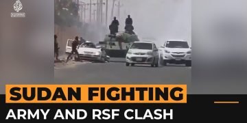 Army and paramilitary forces fight over strategic sites in Sudan.