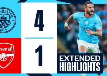 Manchester City defeats Arsenal, putting the Premier League title within reach.