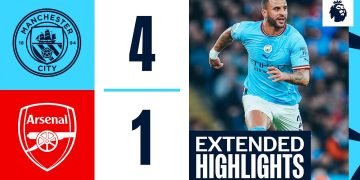 Manchester City defeats Arsenal, putting the Premier League title within reach.