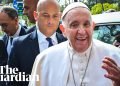 The Pope laughs, “I’m still alive” as he leaves the hospital.