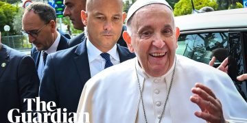 The Pope laughs, “I’m still alive” as he leaves the hospital.