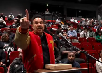 Reverend Tony Pierce calls for millions of dollars in reparations for each Black Californian at a meeting of the California Reparations Task Force on May 6, 2023. (YouTube screenshot from California )