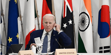 US President Joe Biden takes part in a Partnership for Global Infrastructure and Investment event during the G7 Leaders' Summit in Hiroshima on May 20, 2023