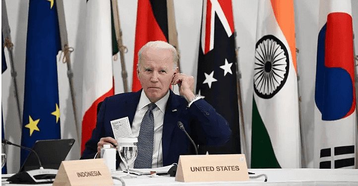 US President Joe Biden takes part in a Partnership for Global Infrastructure and Investment event during the G7 Leaders' Summit in Hiroshima on May 20, 2023