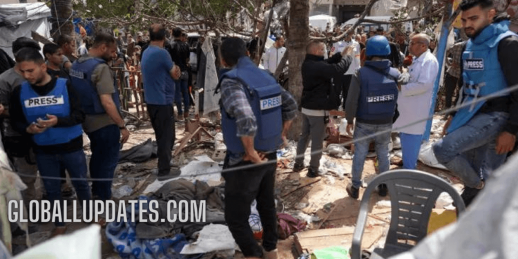 Israel Gaza: Journalists injured in al-Aqsa hospital air strike