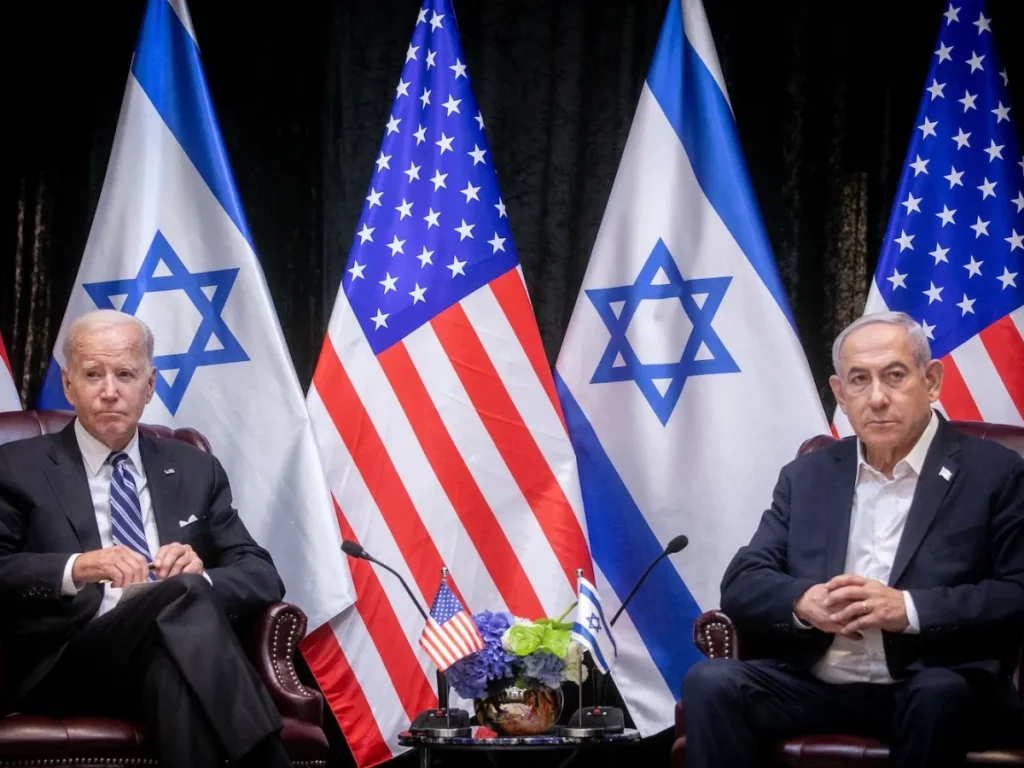 israel hamas war Biden with PM of Israel